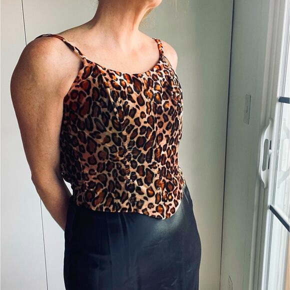 Vintage Jessica McClintock Gunne Sax Leopard Print Bustier Gown Size XS-2 USA - Picture 8 of 9